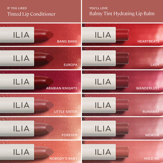 ILIA Balmy Tint Hydrating Lip Balm compared to all Lip Conditioner