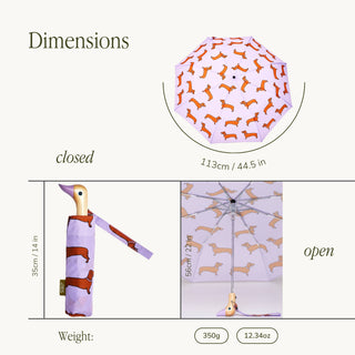 Coucou Suzette x ODH - Compact Regenschirm mit Dackelmotiv